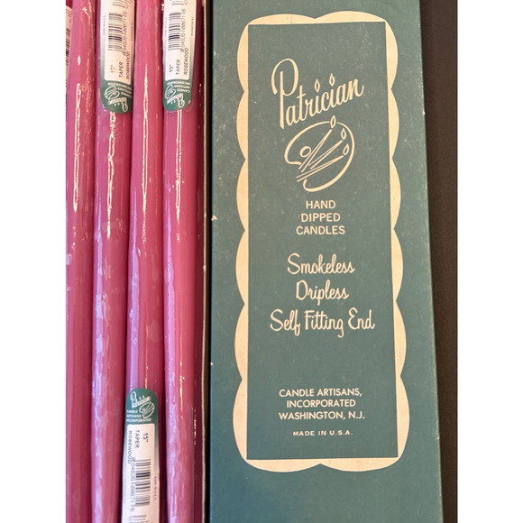 12 Patrician Rosewood Classic 15" Hand Dipped Dripless Taper Dinner Candles - Picture 2 of 5